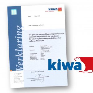 KIWA Certificaat HUNTER gasdetector